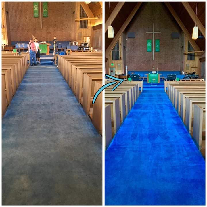 Carpet colour dye restoration service before and after